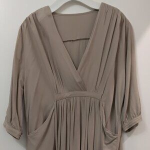 Beige midi cotton dress